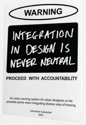 Warning: Integration in design is never neutral - An early warning system for urban designers on the possible perils when integrating diverse ways of knowing